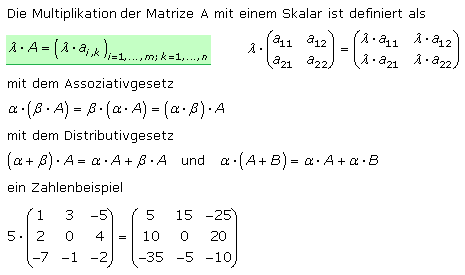 Multiplikation einer Matrizen mit einem Skalar